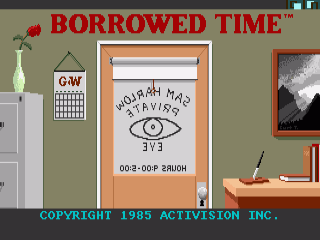 Borrowed Time title screen for Amiga